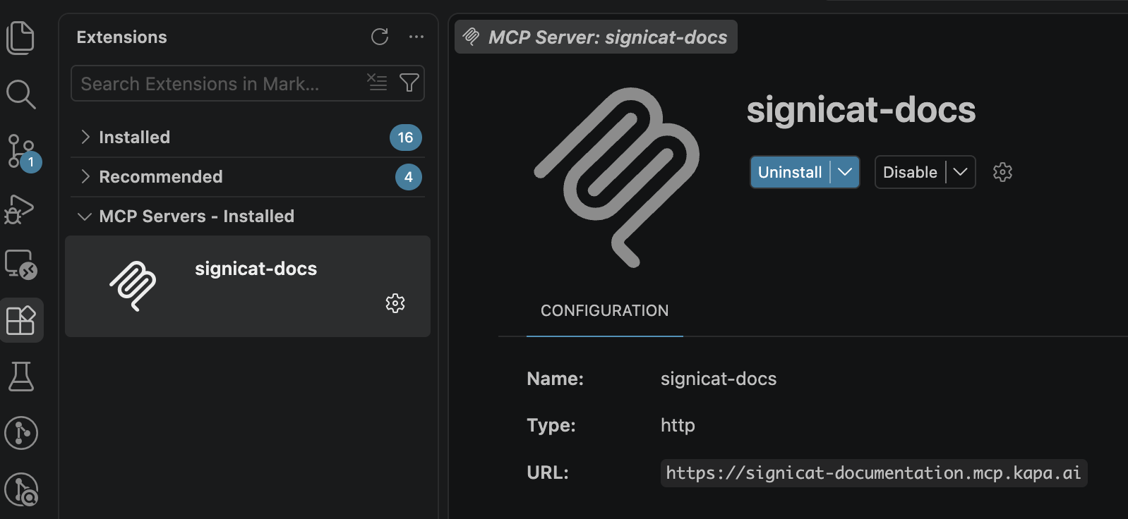 MCP installation