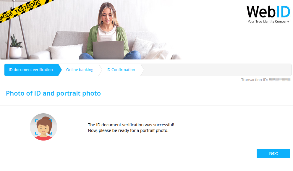 Instructs the end-user that they must prepare themselves for taking a selfie