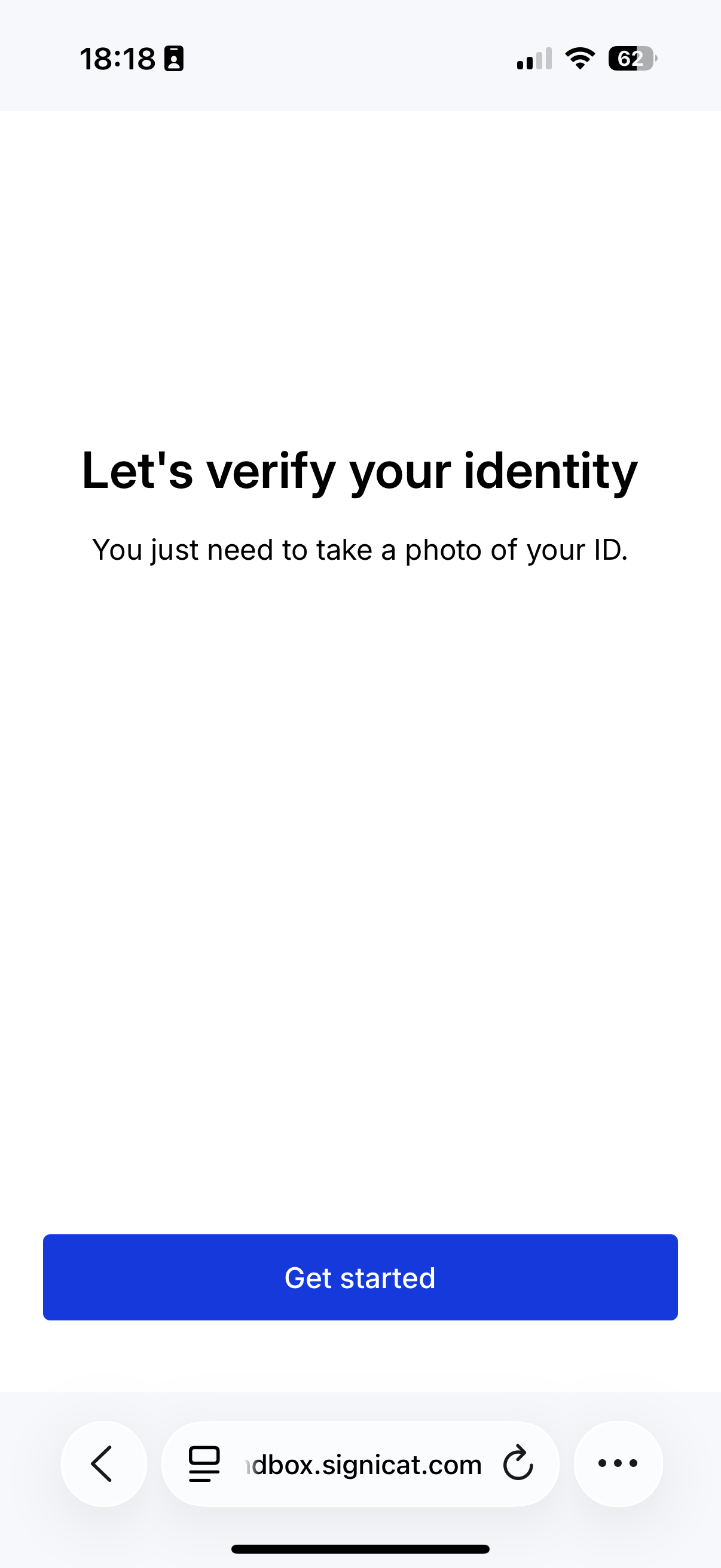 Verify your identity: Get started
