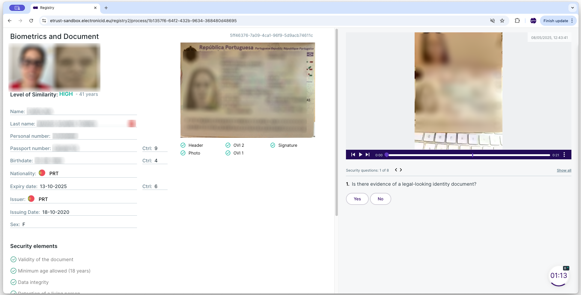 Inspect the evidence