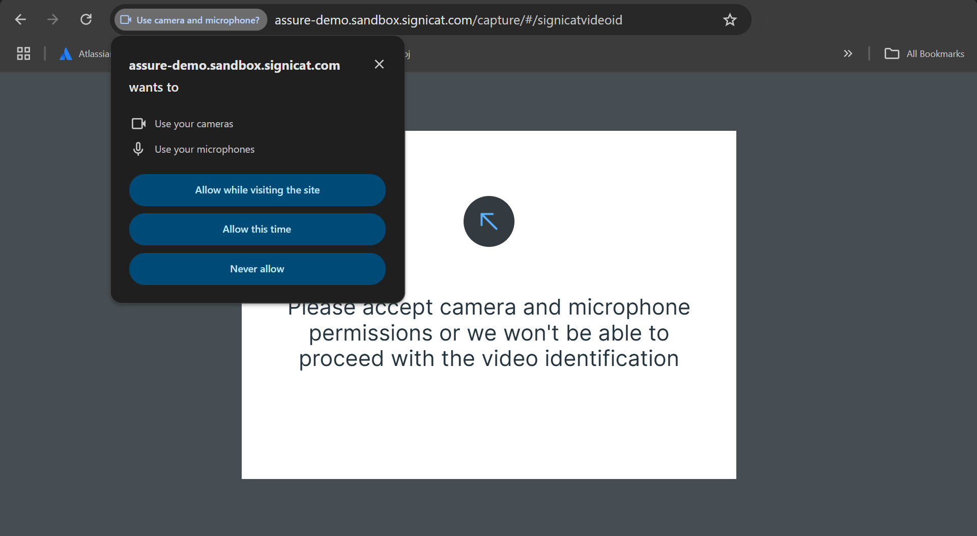 Allow camera and microphone access