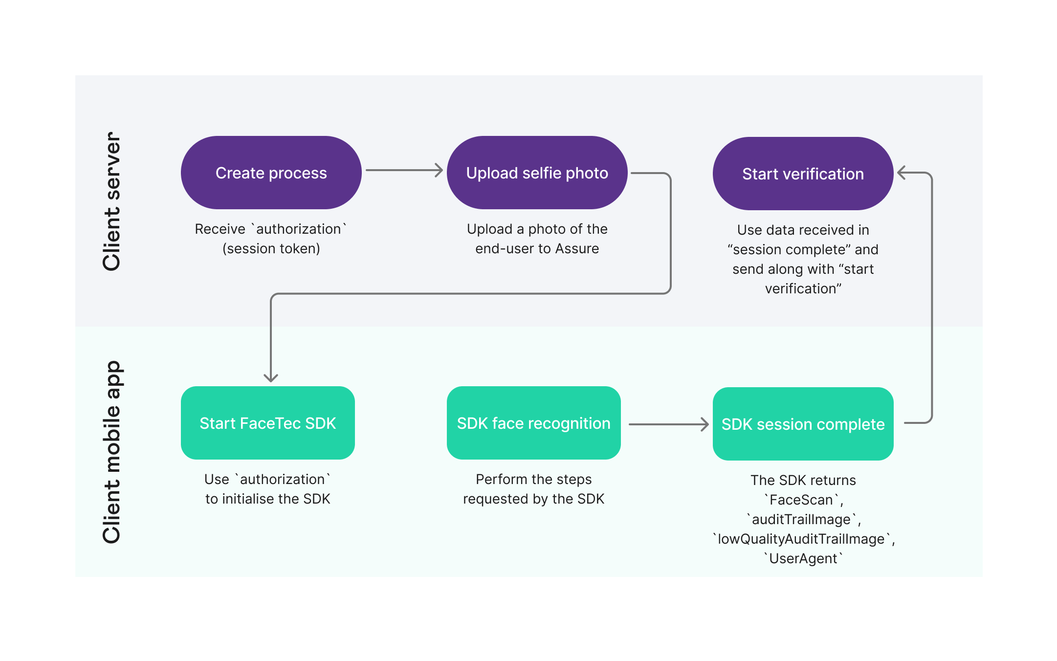 FaceTec SDK process diagram