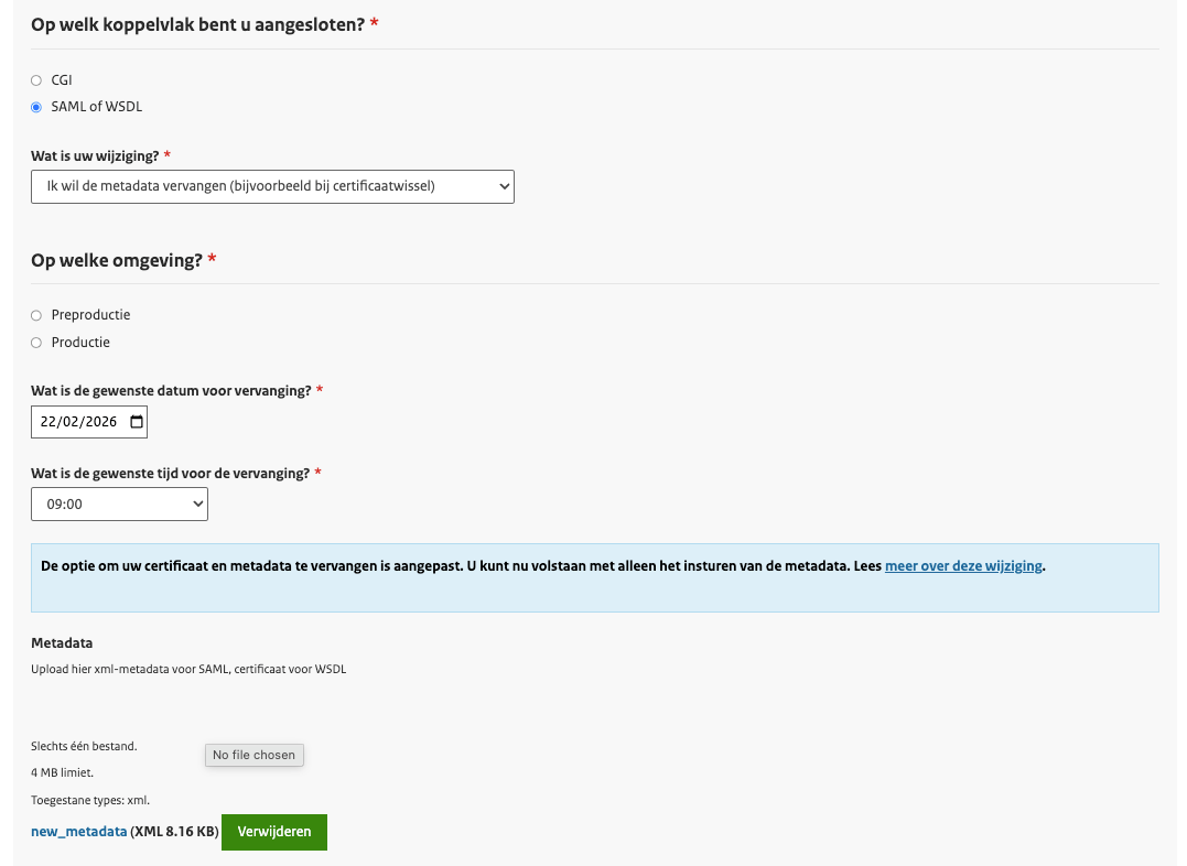 DigiD change form (wijzigingsformulier)
