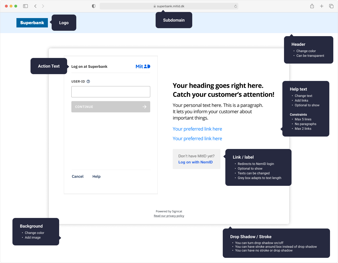 User interface customisation
