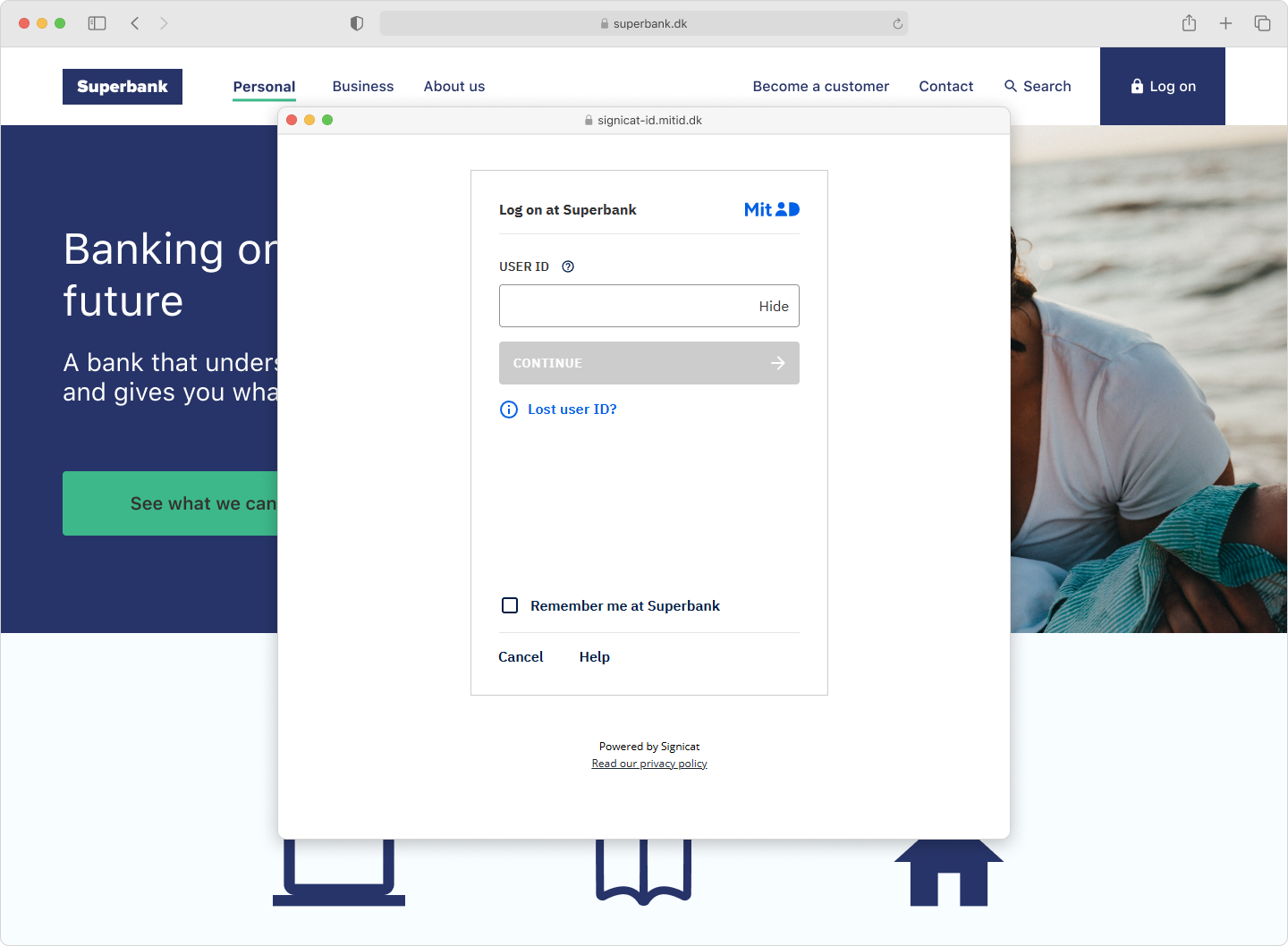 Pop-up example