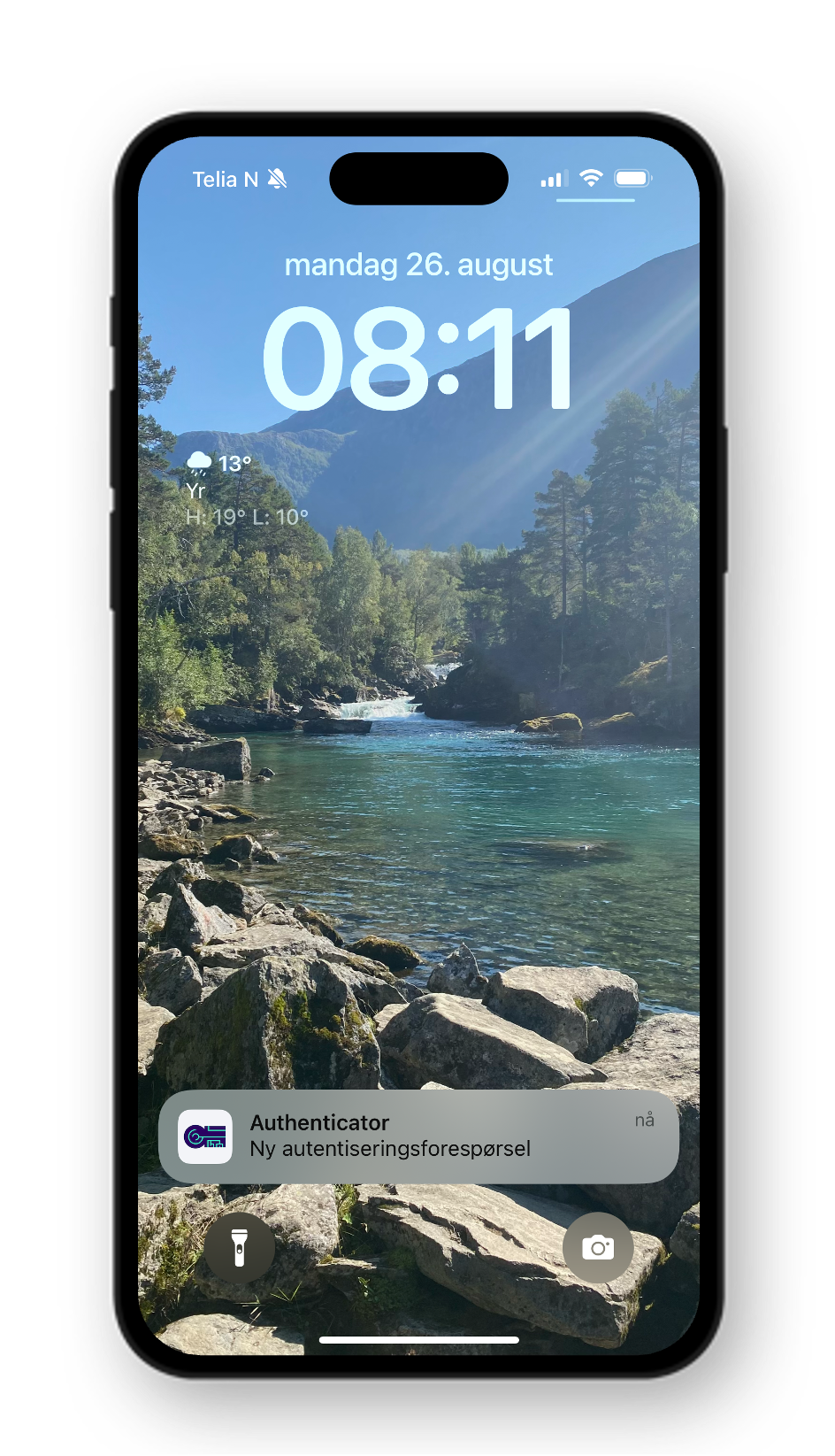 A push notification is shown on the mobile device from the app.
