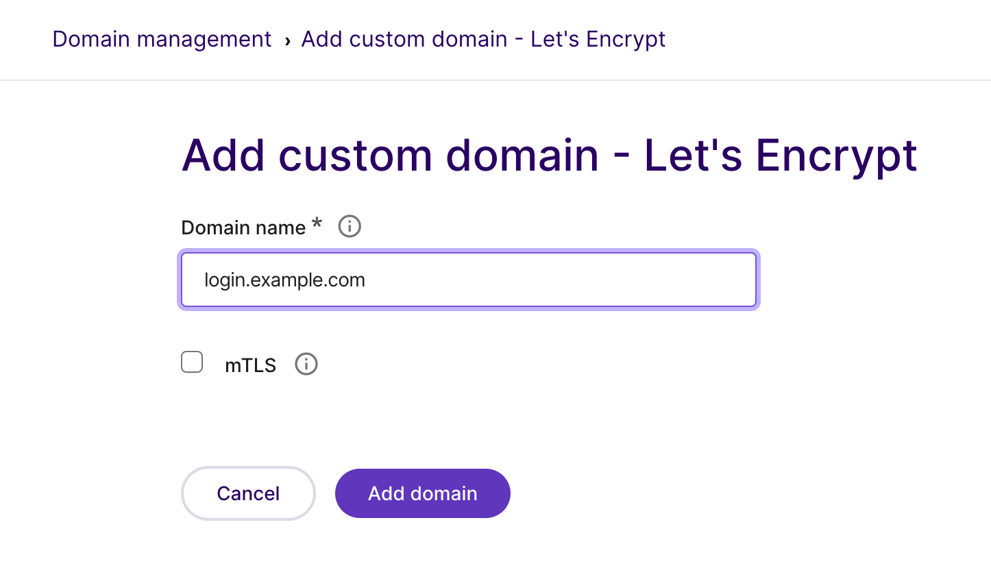 Add a Signicat-managed custom domain