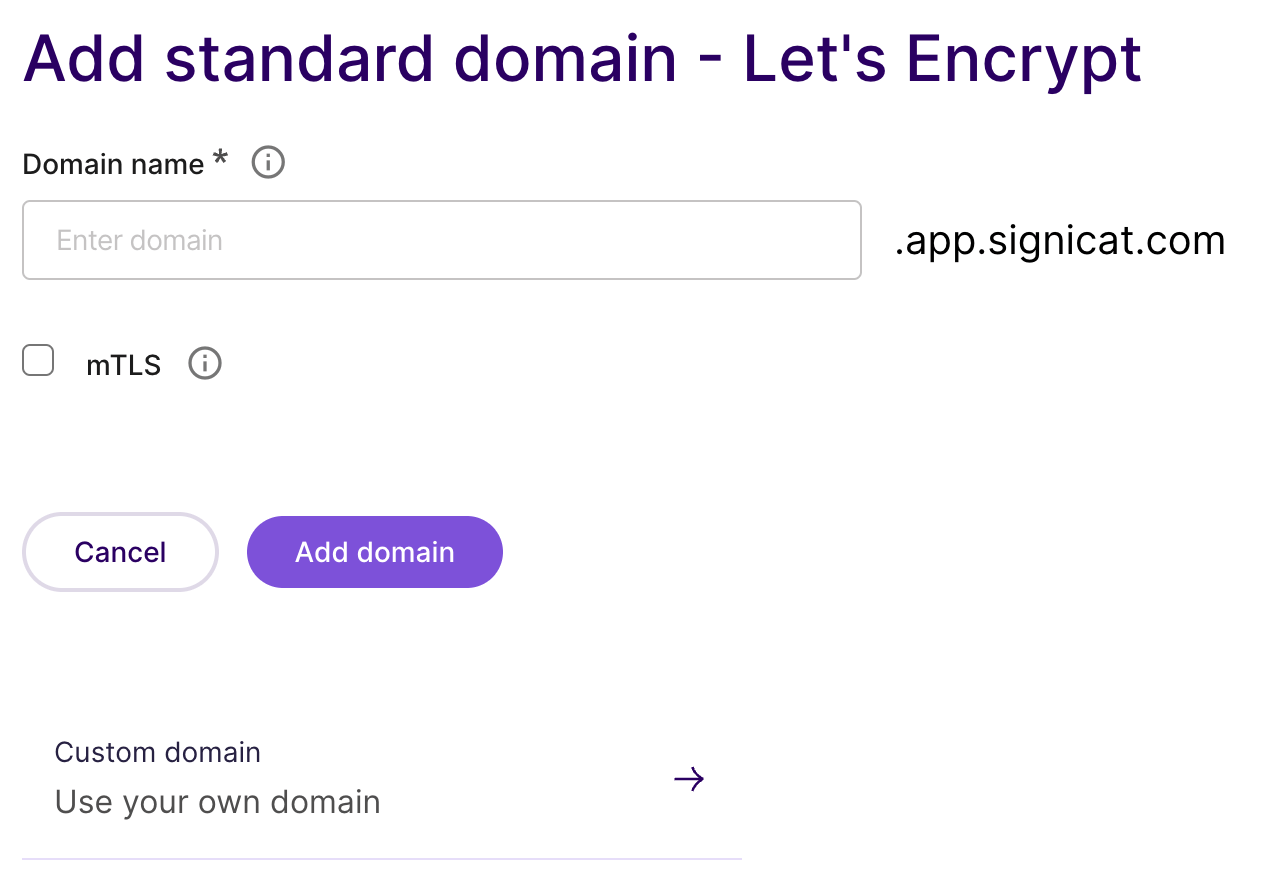 Add a standard domain