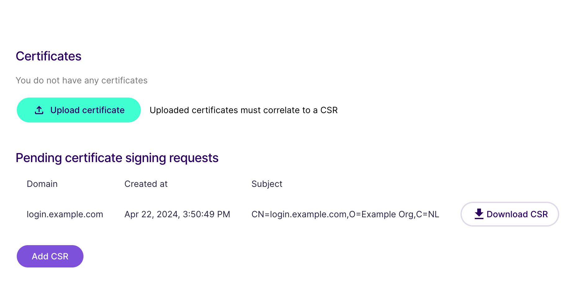 Download Certificate Signing Request