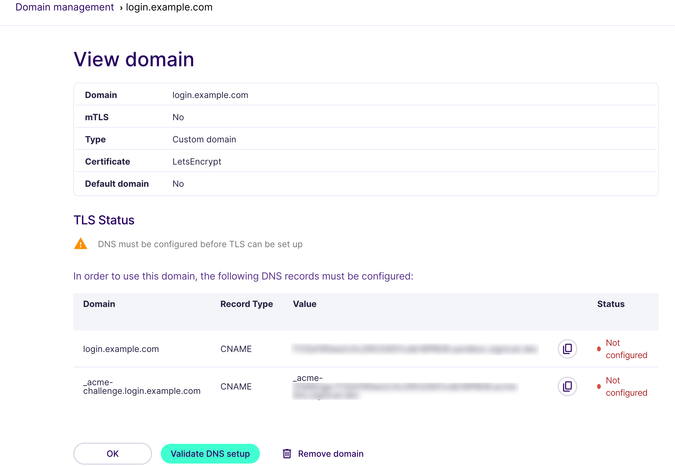 Verify Signicat-managed custom domains