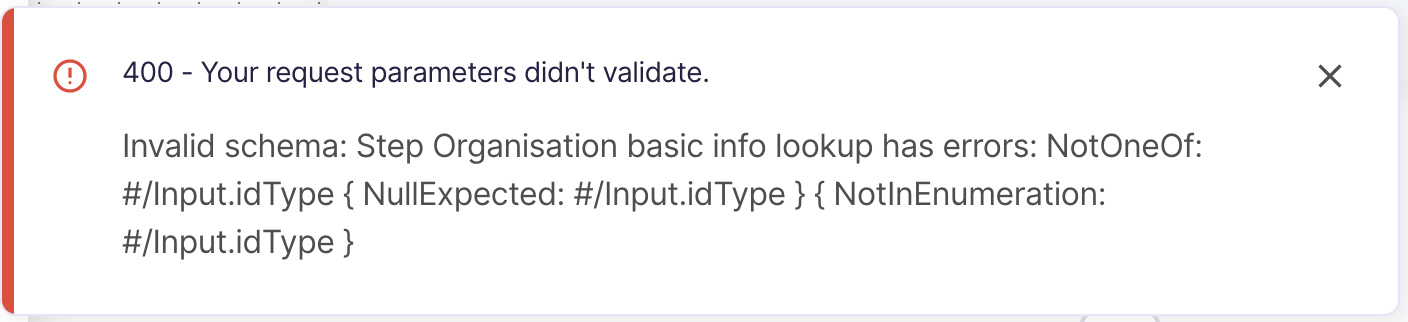 An example of a flow with a validation error.