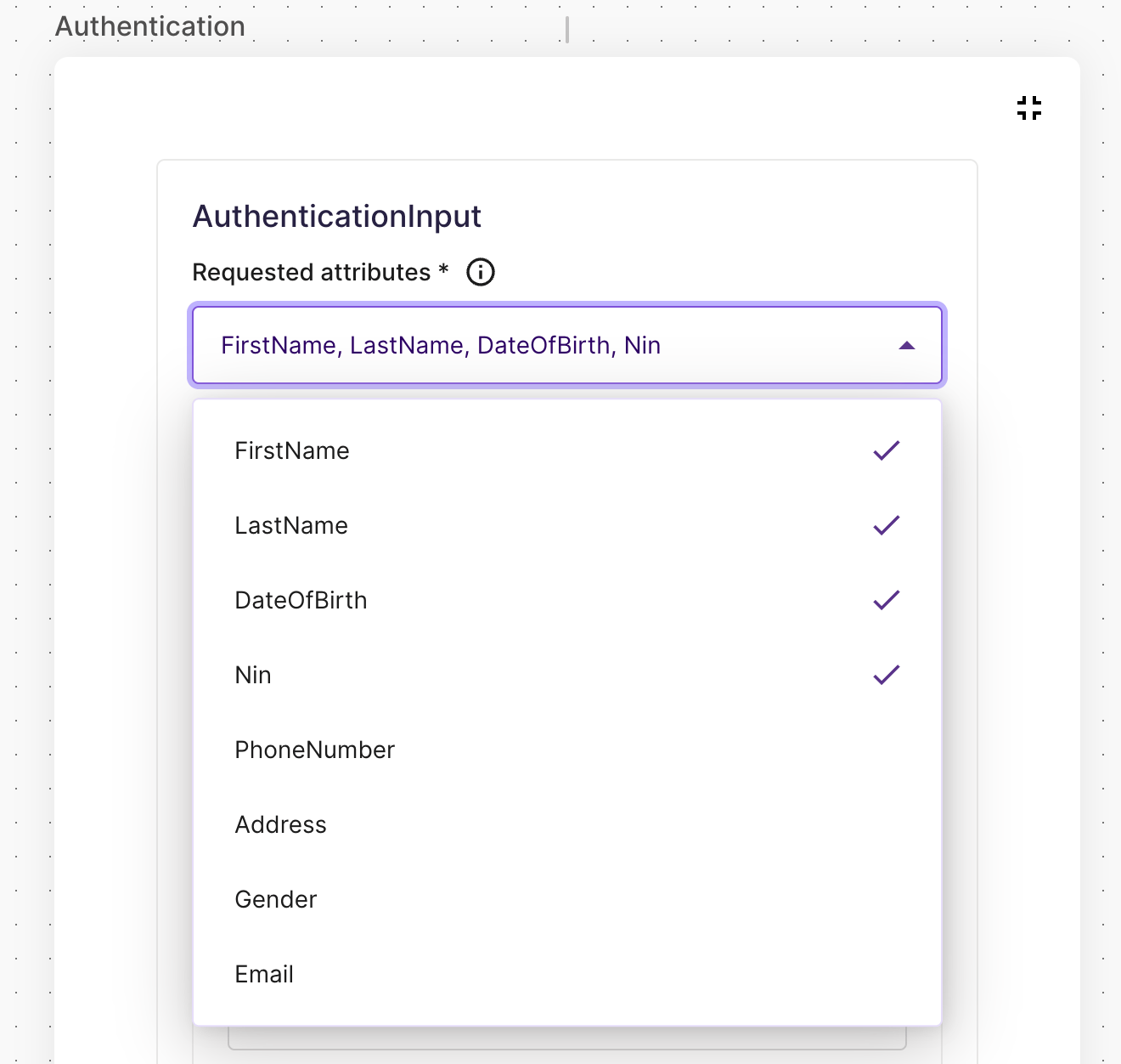 Authentication settings