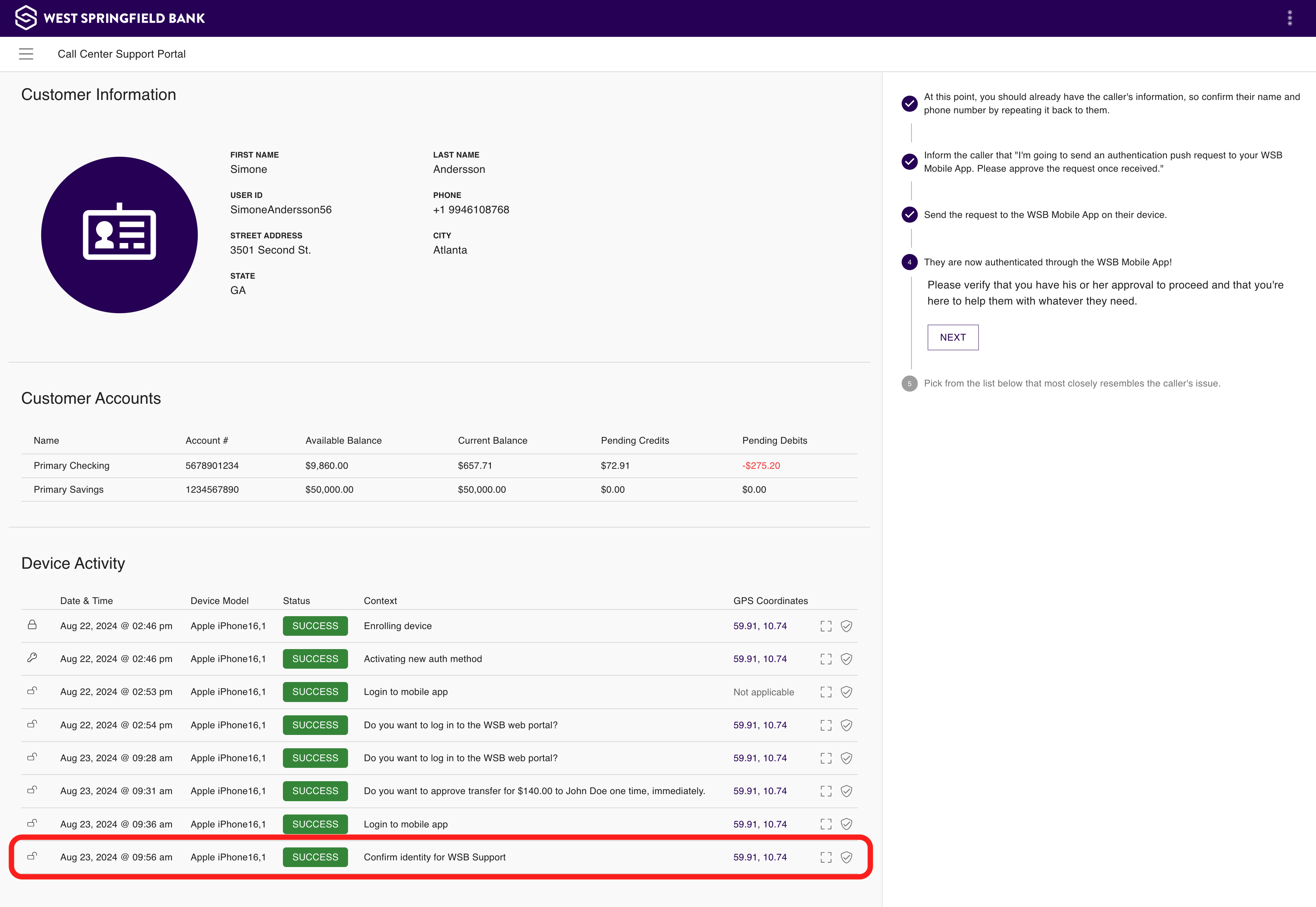 On the WSB website, you get a confirmation that the verification is completed.