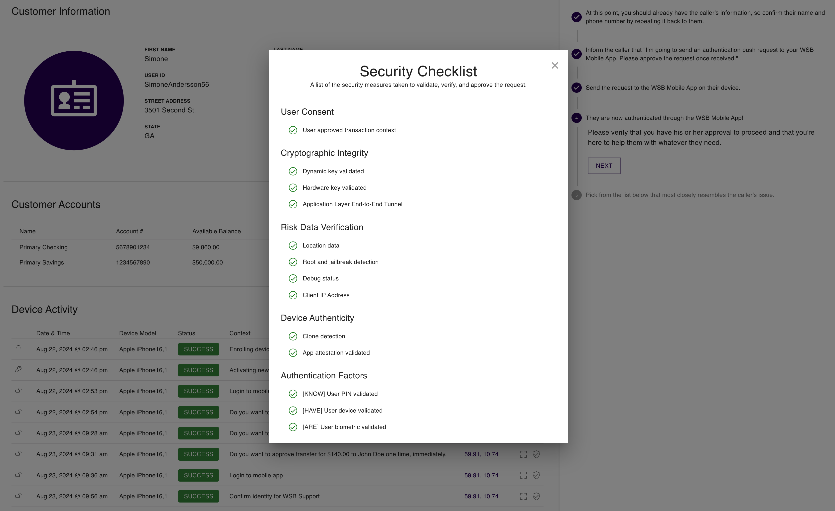 Security checklist details.
