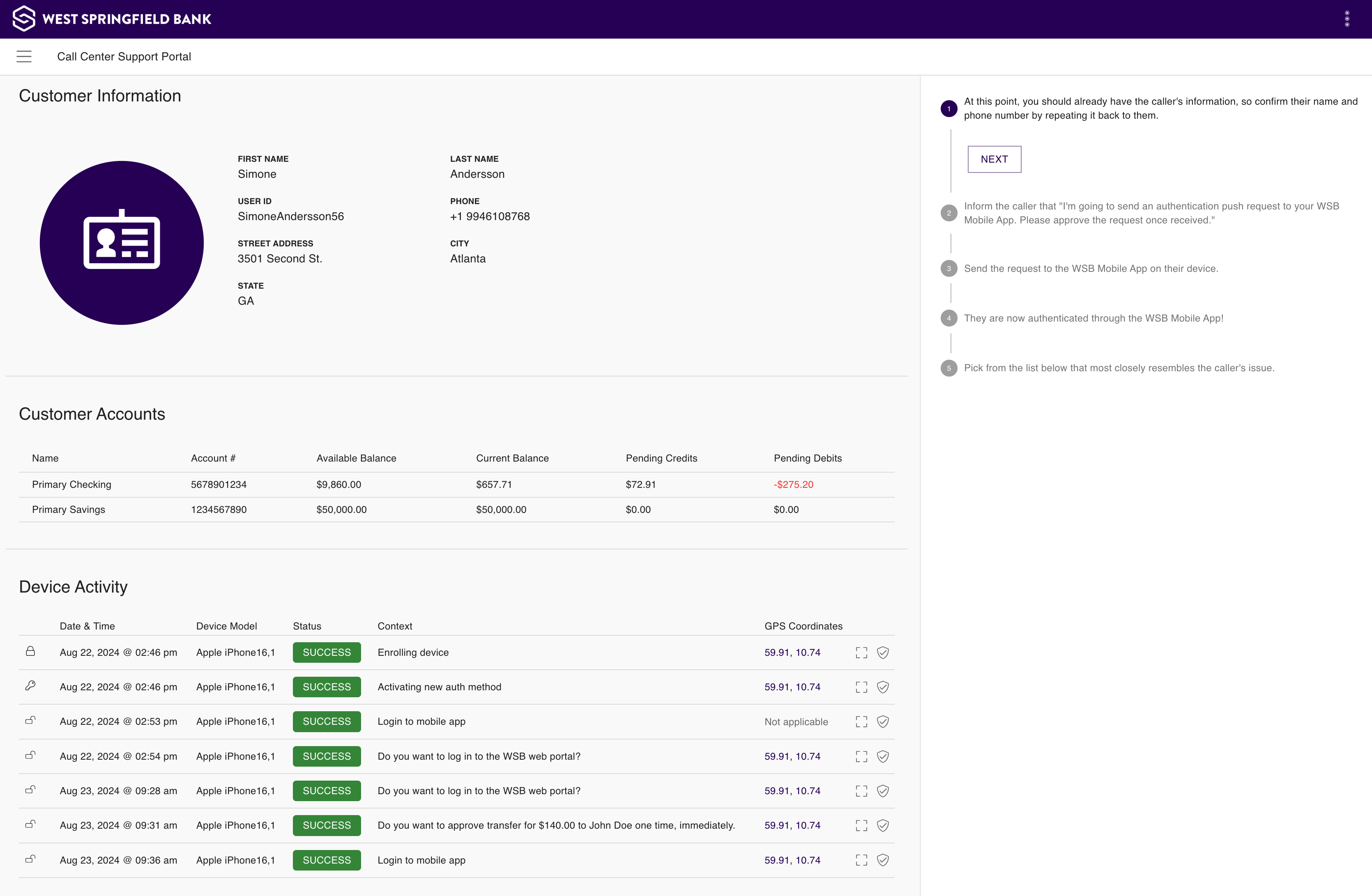 Now you see the customer page for you demo user.