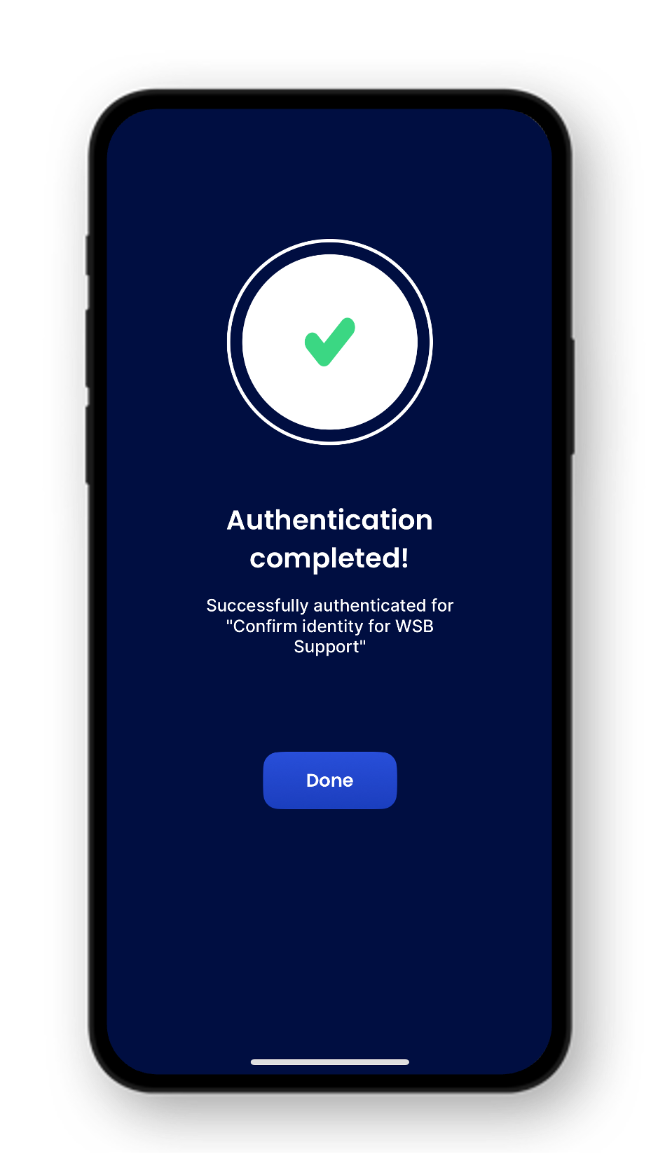 Once the identity verification is completed you will see a confirmation screen.
