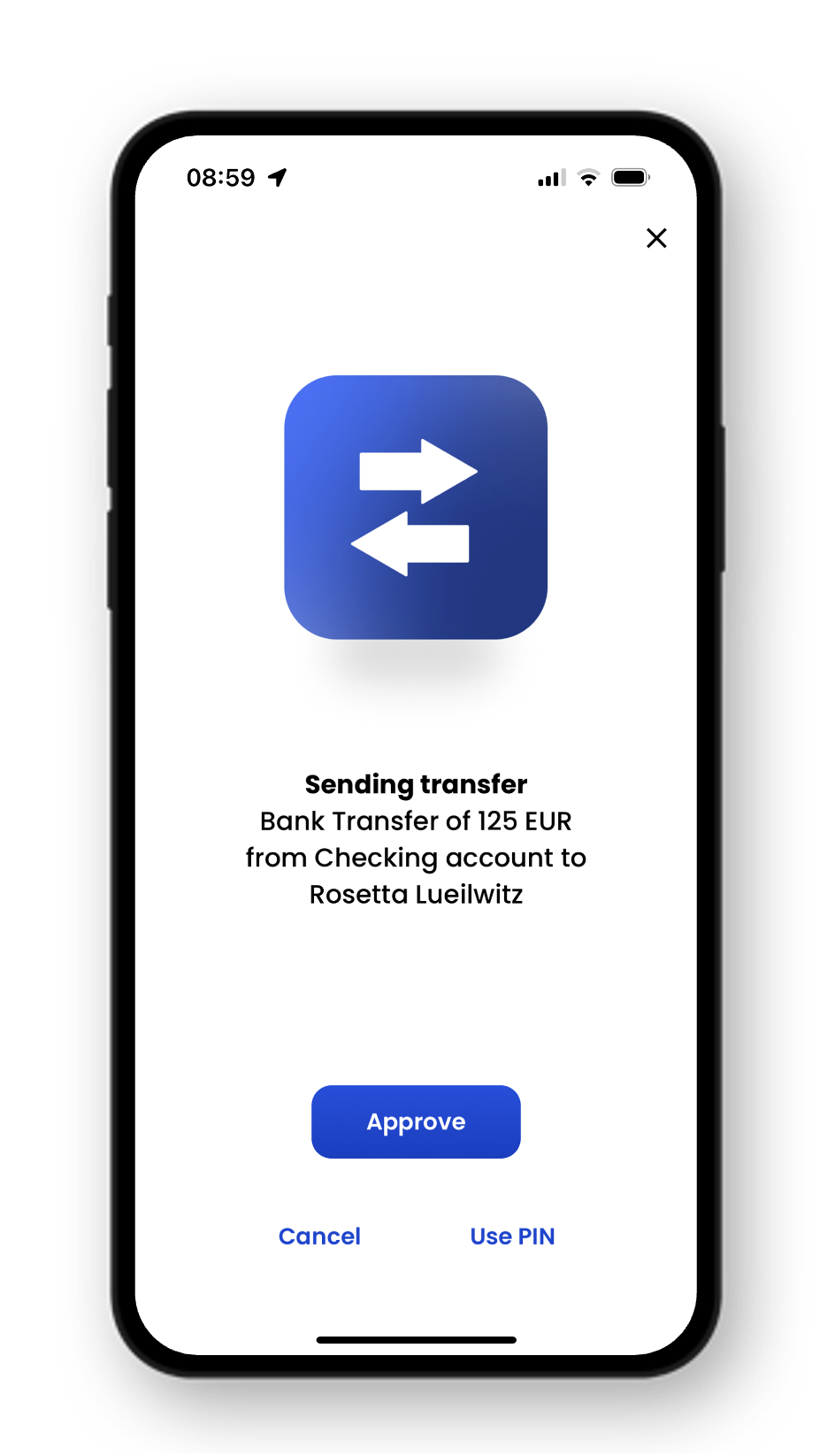 Approve* the money transfer with MobileID.