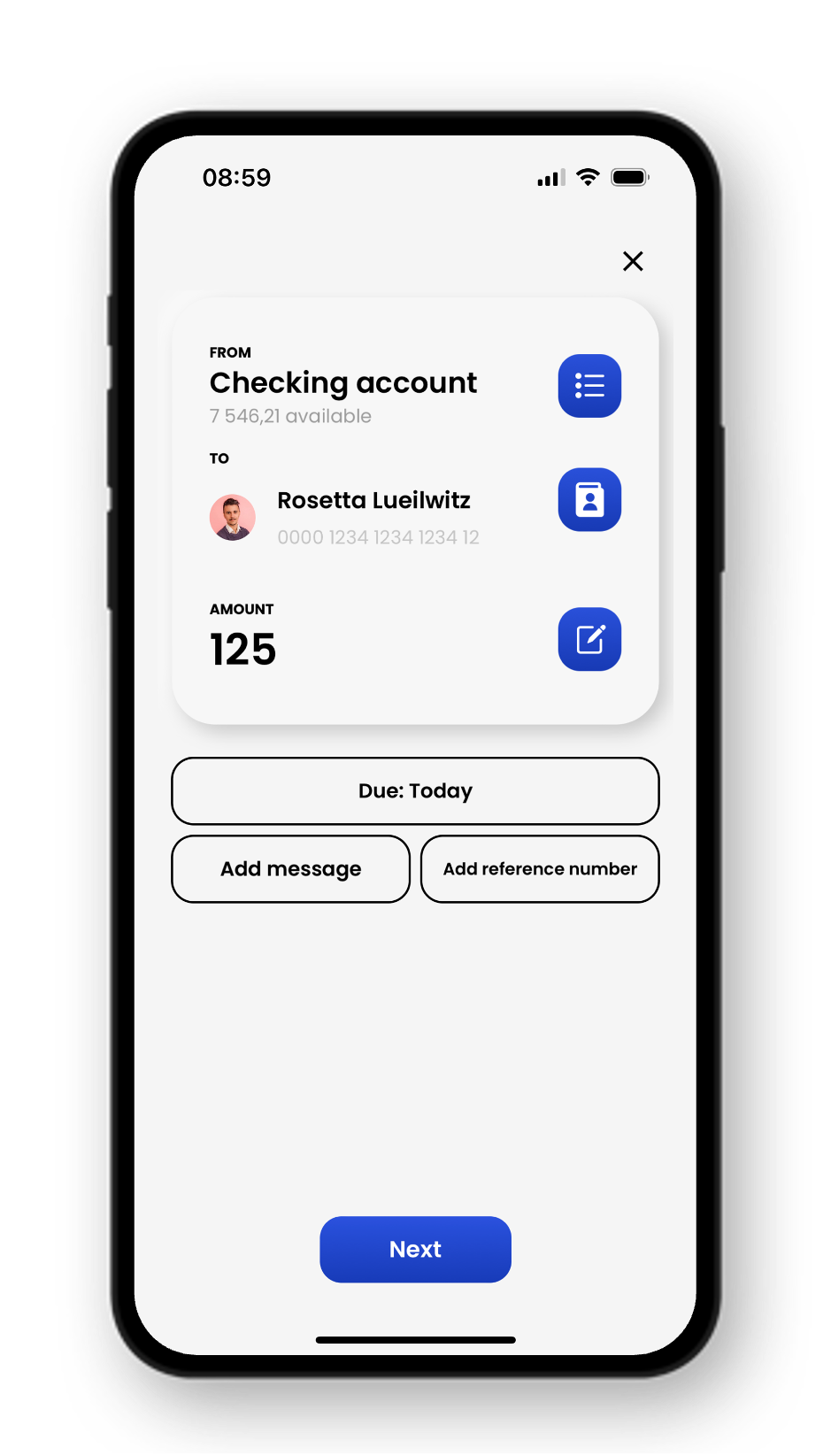 Confirm the details for the transfer.