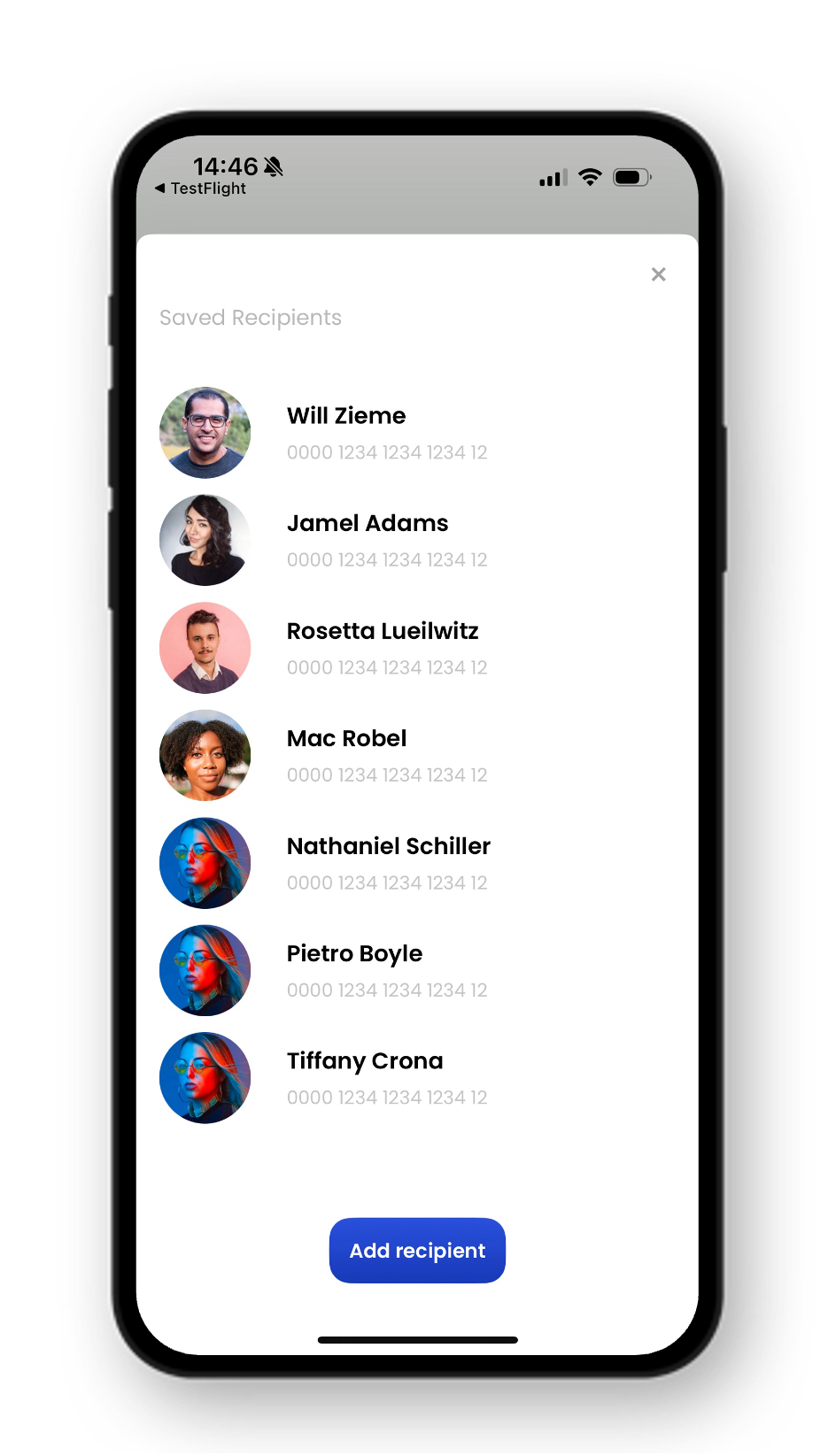Select a recipient you want to send money to.