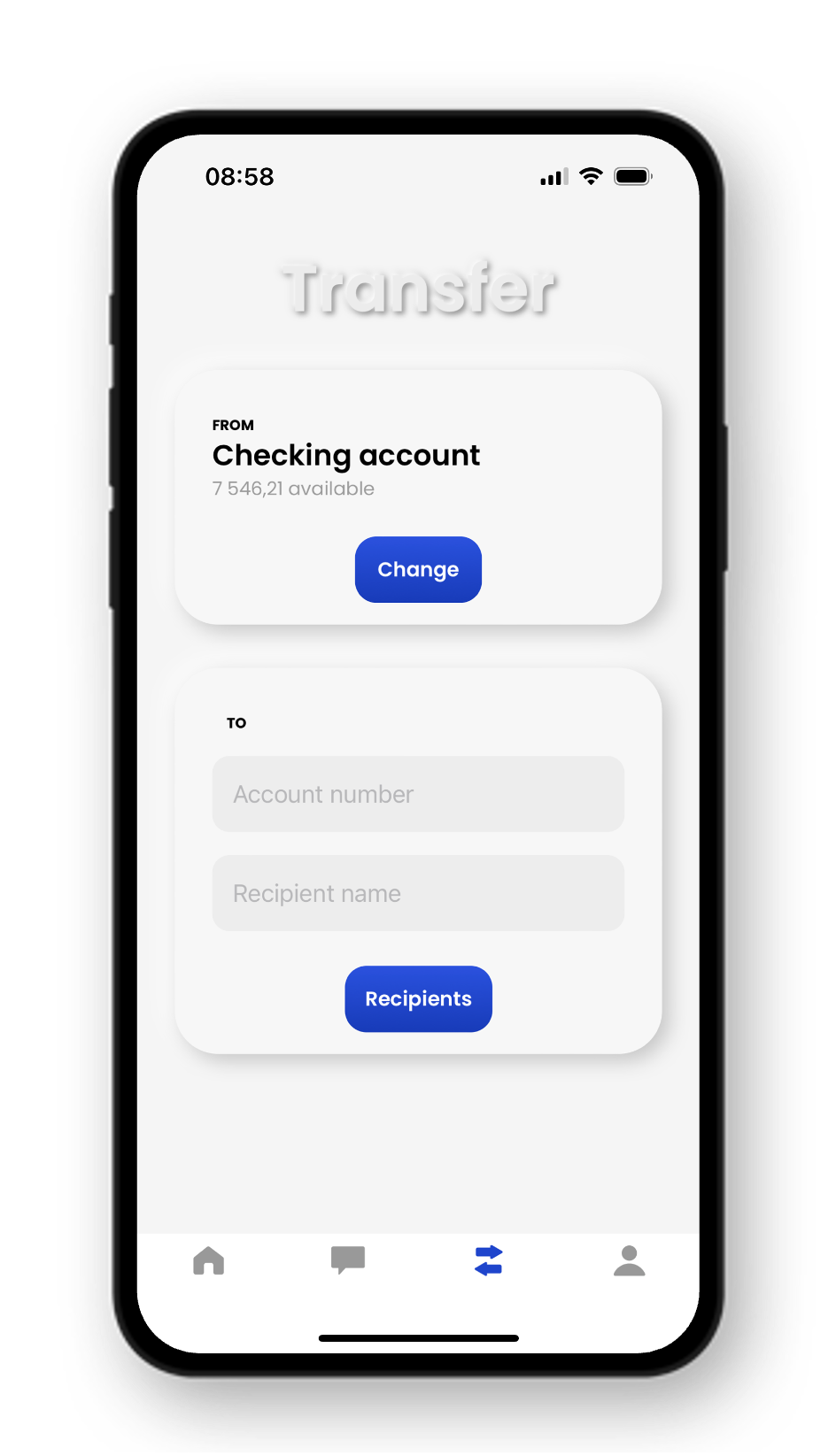 Click on “Recipients” button to get the recipient list.