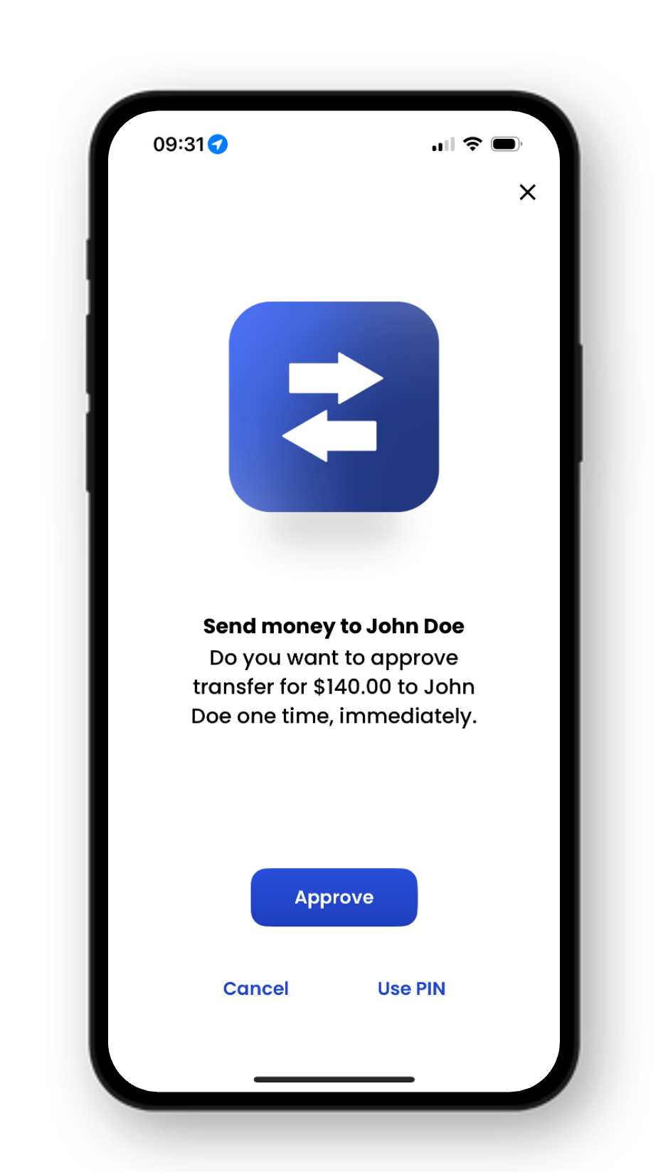 Approve** the transfer with MobileID.
