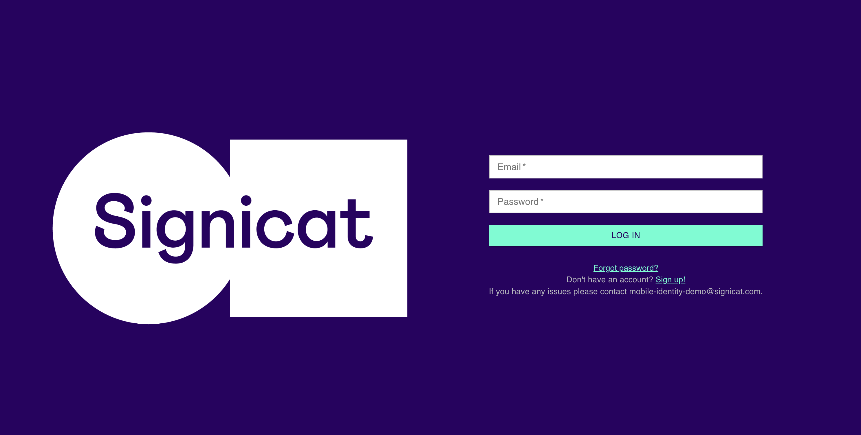 Screenshot showing how to sign up.