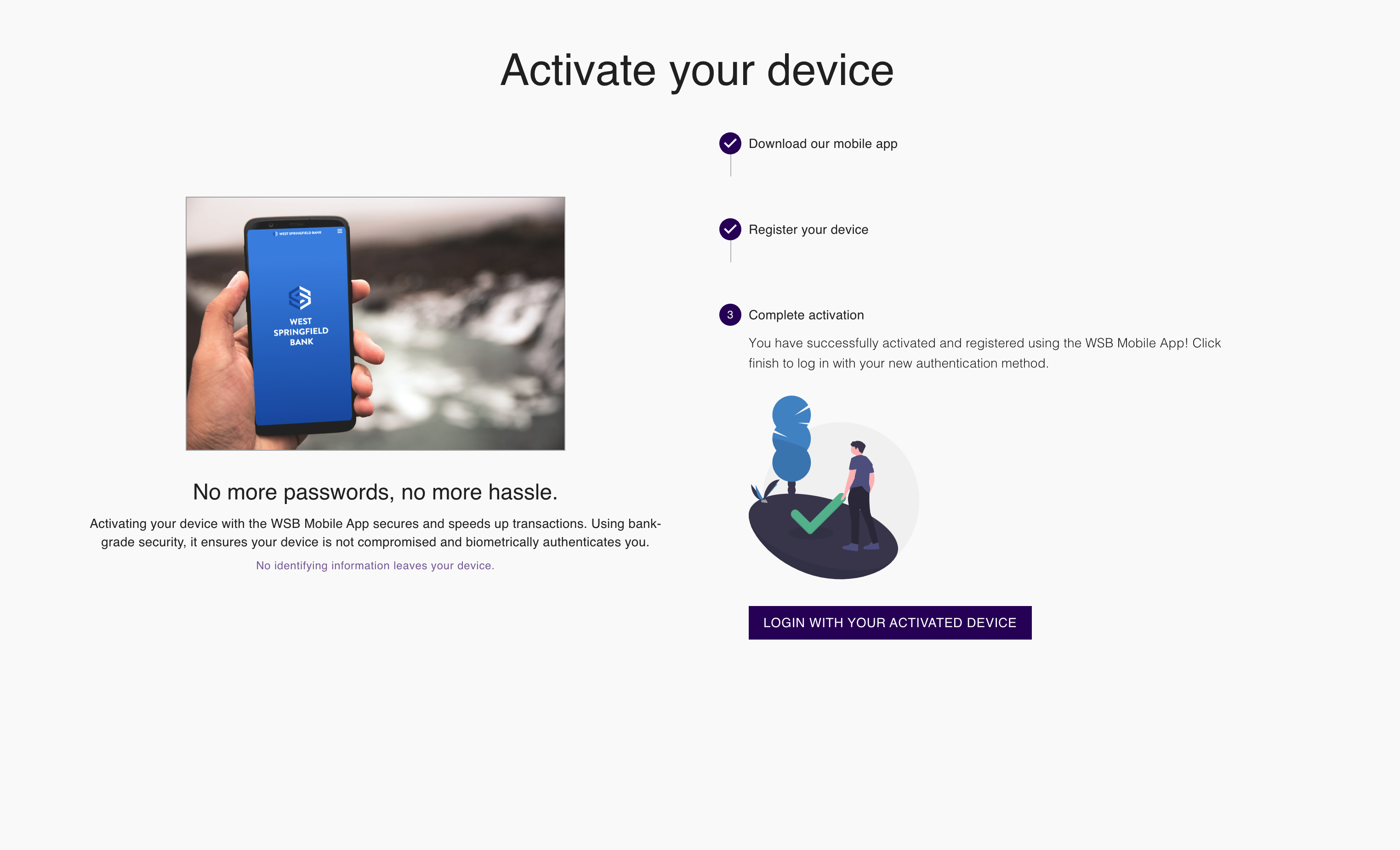 On the website you will see a confirmation that the activation is done.
